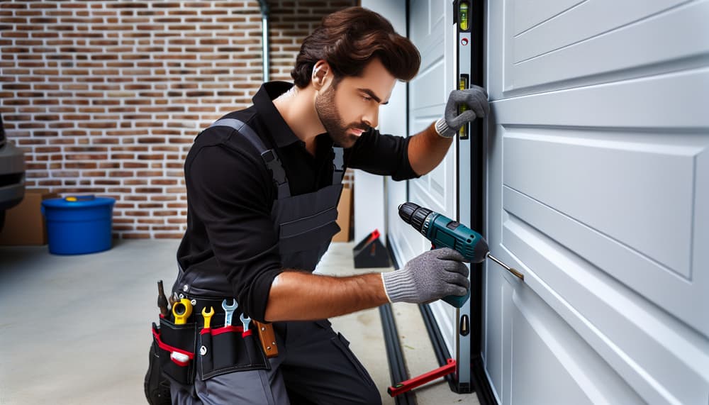 Expert garage door technician at work